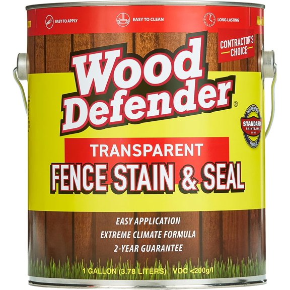 Transparent Fence Stain and Seal Leatherwood 1-Gallon | Oil-Based Exterior Fence Coating | Long-Lasting Color Protection for Wood Fences$$Tools & Hardware Other