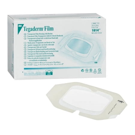 Transparent Film Dressing 3M Tegaderm Rectangle  6'' x 8'' Inch Frame Style Delivery With Label Sterile 10/Pack