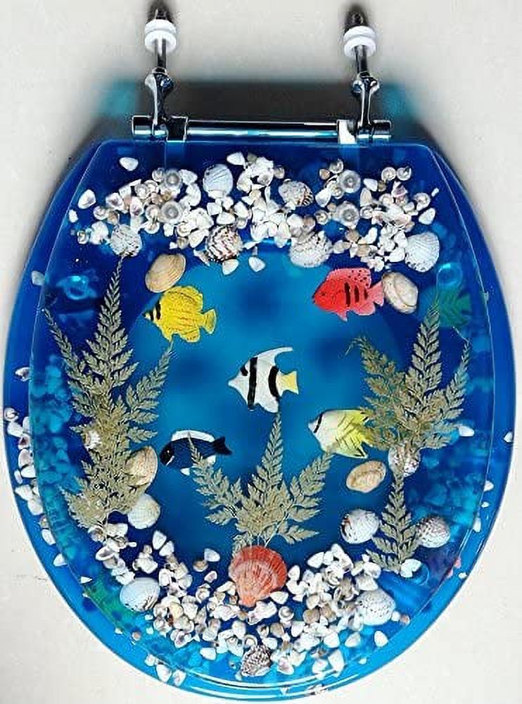 Transparent Fish Aquarium Round Standard Size Toilet Seat with Cover