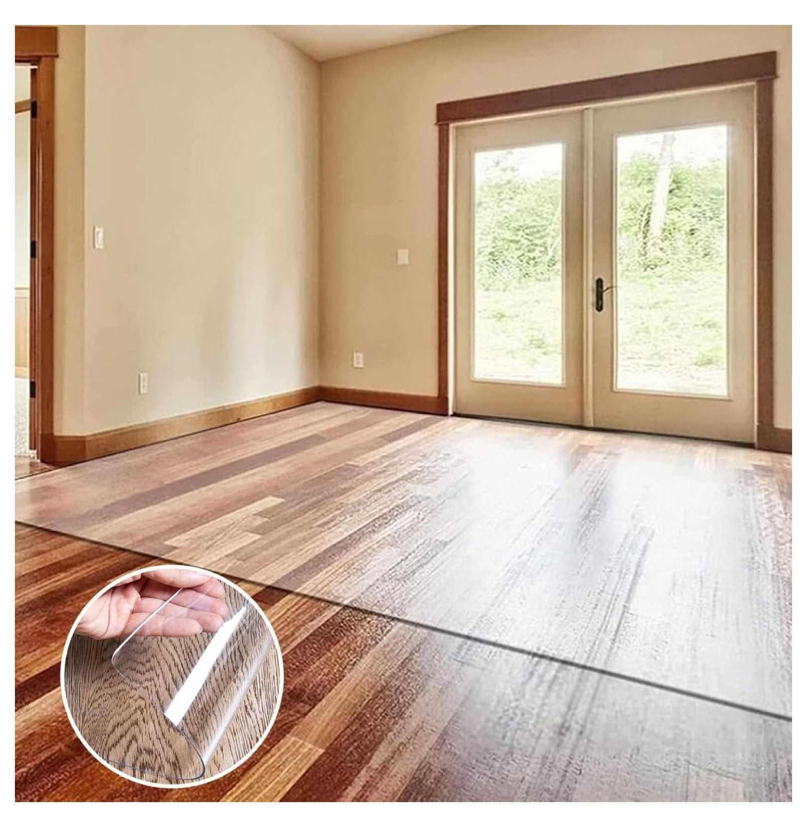 Transparent Floor Mat for Hardwood Floor Plastic Carpet Protector Mat 1