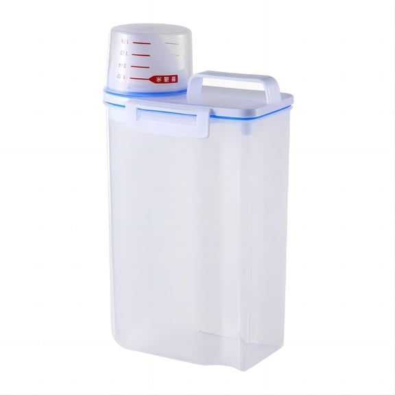 Transparent Flour Barrel with Scale Convenient Rice Cylinder Household Washing Powder Jar Sealed Food Storage Container, 11.615.51 inch, Clear