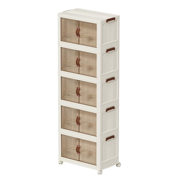 Transparent Foldable Storage Box with Lid & Wheels – Stackable Dustproof Organizer Bin for Clothes, Toys, Bedding, Underbed Storage