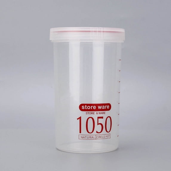 Transparent Food Storage Container Airtight Sealed Plastic Snack Canister for Pantry Kitchen Organization