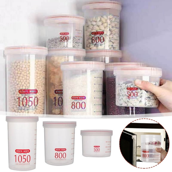 Transparent Food Storage Snack Cans Plastic Grain Storage Sealed Cans, by Ukhccc