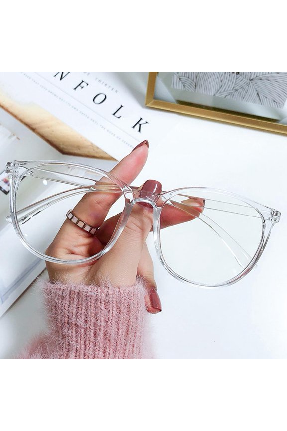 Transparent Frame (B) Non-Degree Plain Glasses $ New Large Frame Plain Glasses Frame For Men And Women Couples Korean Version Plain Glasses Frame