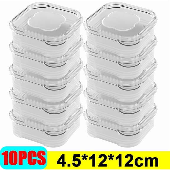 Transparent Freezer Storage Container with Lid for Meat Vegetables and Food Preservation Refrigerator Organizer Box