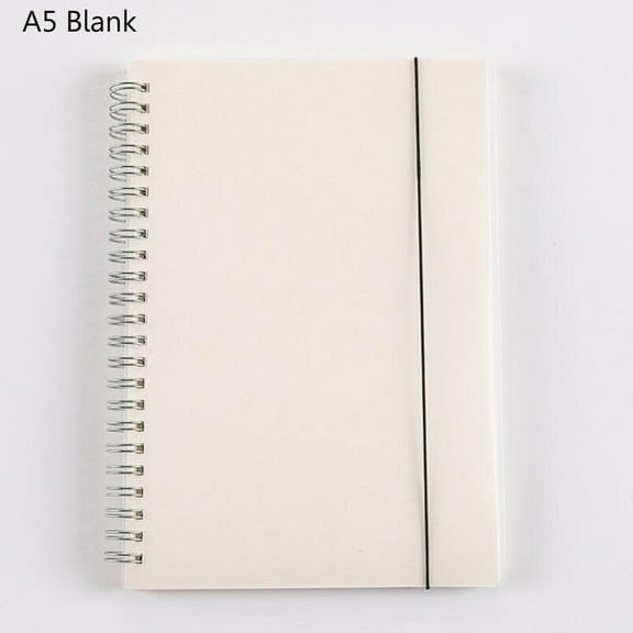 Transparent Frosted Coil Hand Book Grid Blank Horizontal Line Dot Matrix Notebook (A5 Blank) Note Book, 1X Notepad Notebook, Multi-color