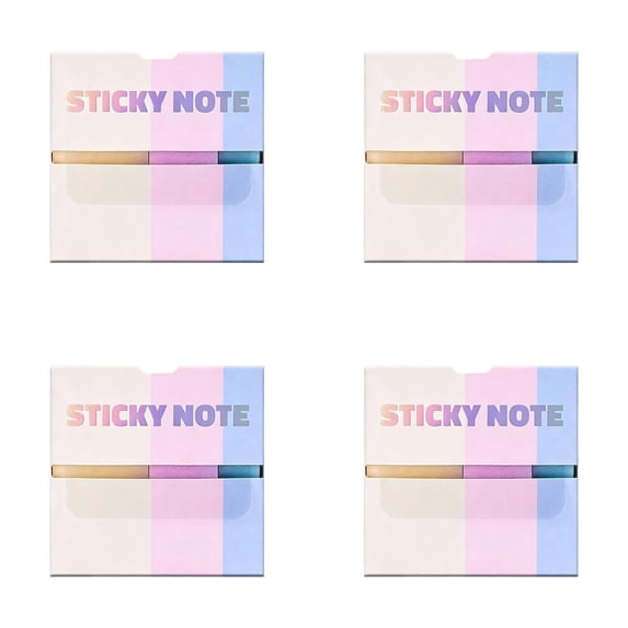 Transparent and Frosted Sticky Notes, 3x3 Inches Clear Sticky Tabs, 240 Sheets Pull-Out Sticky Note Pad, Transparent Notes, Annotation Kit for Books, Work, Planners and Calendars (Cream Color,4Pcs)