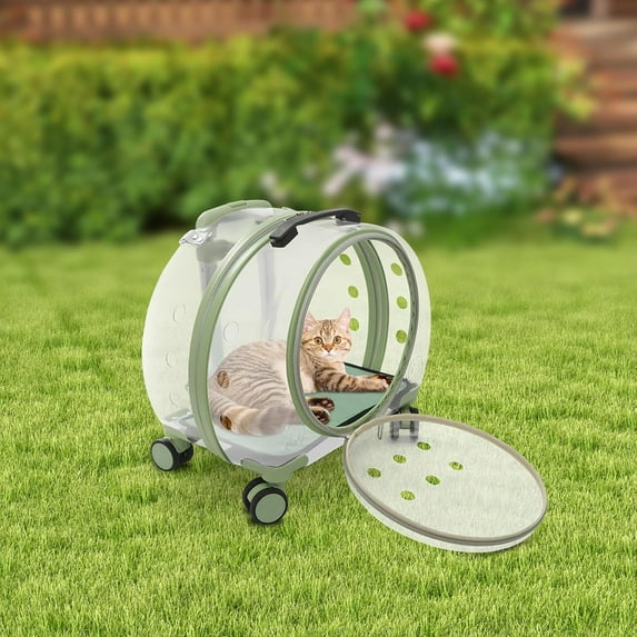 1 PCS Breathable Cat Carrier, Cat Carrier with Rolling Wheels, Cat Carrier, Product Size(Excluding Telescopic Handle): 40*27*45cm/15.7*10.6*17.7in