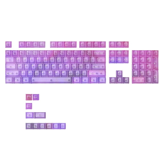 Transparent Gaming Keycaps Multi-Color 60 / 75 / 104 Layouts