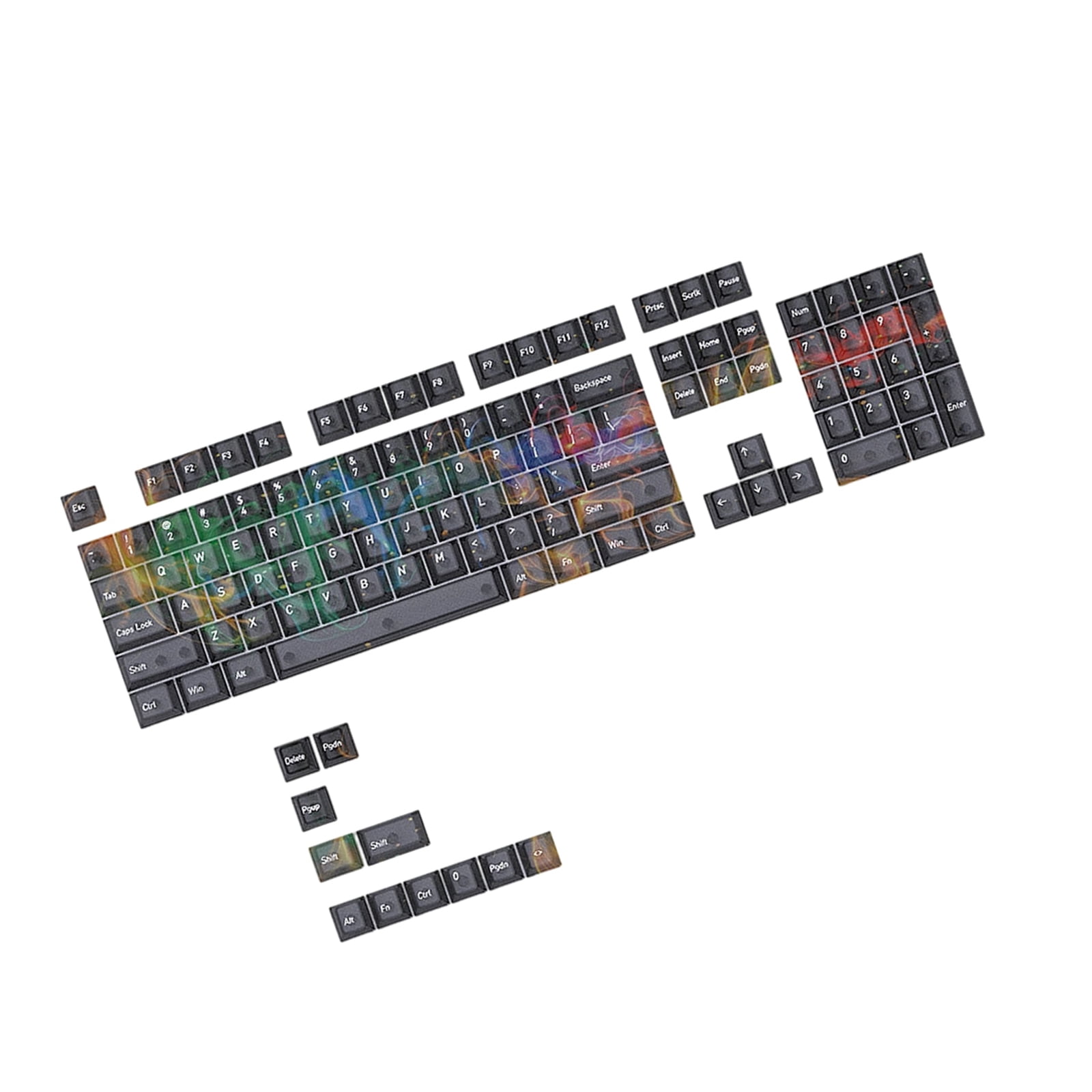 Transparent Gaming Keycaps Multi-Color 60 / 75 / 104 Layouts