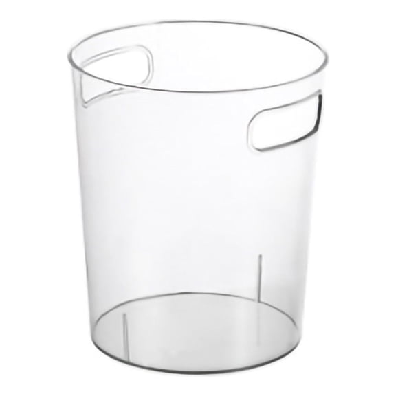 Transparent Garbage Can Clear Round Garbage Container Transparent Trash Can Clear Wastebasket With Handles For Kitchen Bathroom Office Bedroom Living Room