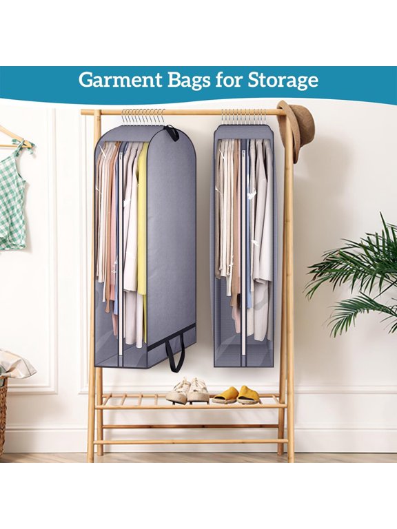 Transparent Garment Bag,Large Capacity Long Side Dustproof Clothing Bag,Hanging Breathable Garment Storage Container,Ideal Storage Bag for Coat,Drass,Jacket and Shirt