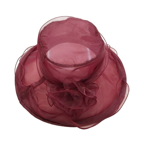 Transparent Gauze Flower Shape Decoration Solid Color Vintage Elegant Wedding Dance Royal Sunscreen Princess Style Hat