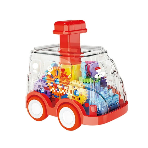 Transparent Gear Car for 1 2 3 Year Old Boy, Small Kids Toy Cars Press Toy Car Pull Back Toy Car Boy Stall Toy First Birthday Gifts for Toddler Toys Age 1-2 Clearance