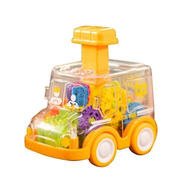 Transparent Gear Car for 1 2 3 Year Old Boy, Small Kids Toy Cars Press Toy Car Pull Back Toy Car Boy Stall Toy First Birthday Gifts for Toddler Toys Age 1-2 Clearance