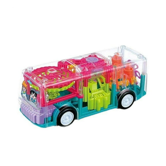 Transparent Gear Car Toy Concept Racer Toy Electronic Vehicle Toy Universal Wheel Car Toy with Lights and Music for Girls and Boys fit for 4-6 Years Old