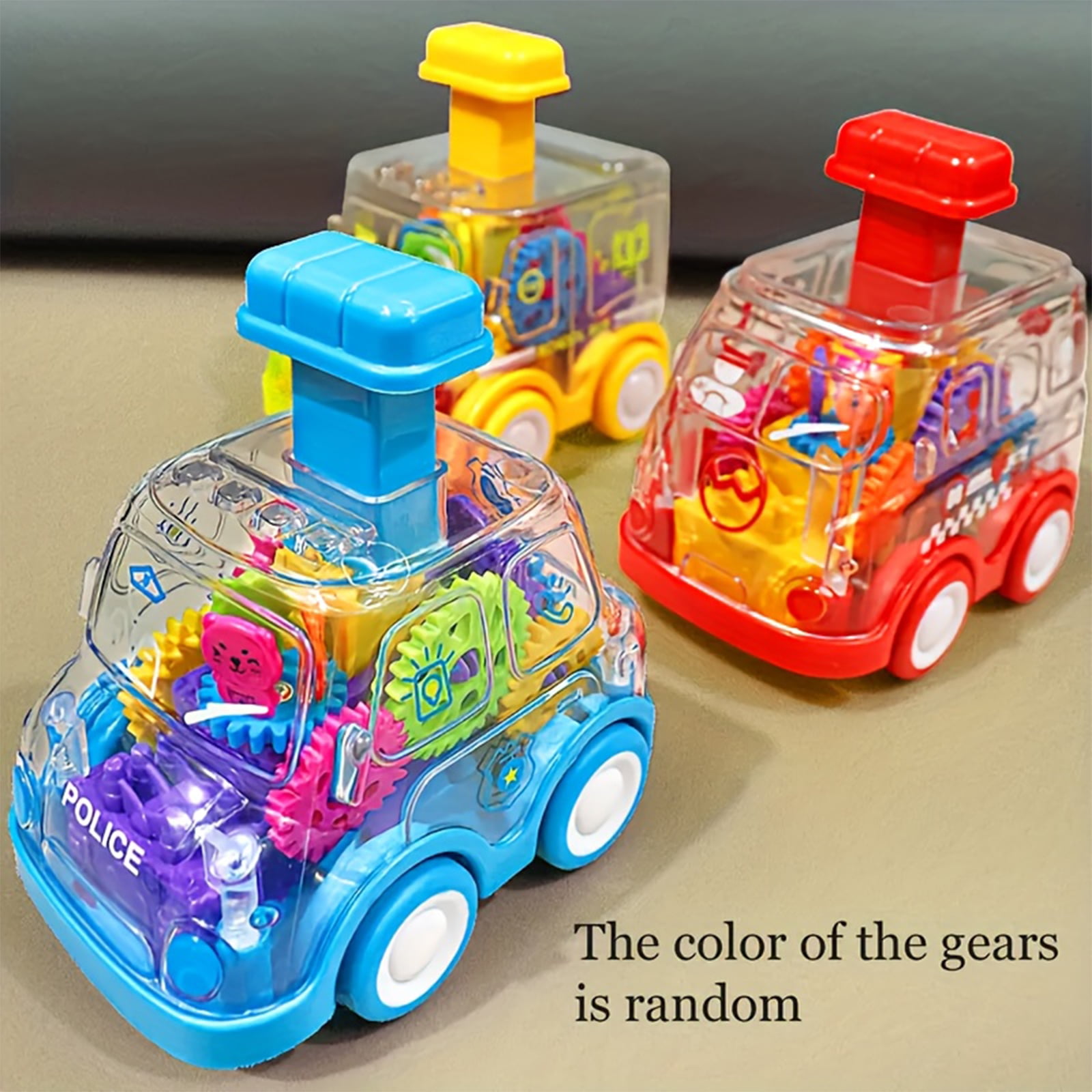 Transparent Gear Push Pull Toy Car For Kids, Colorful Random Gears ...