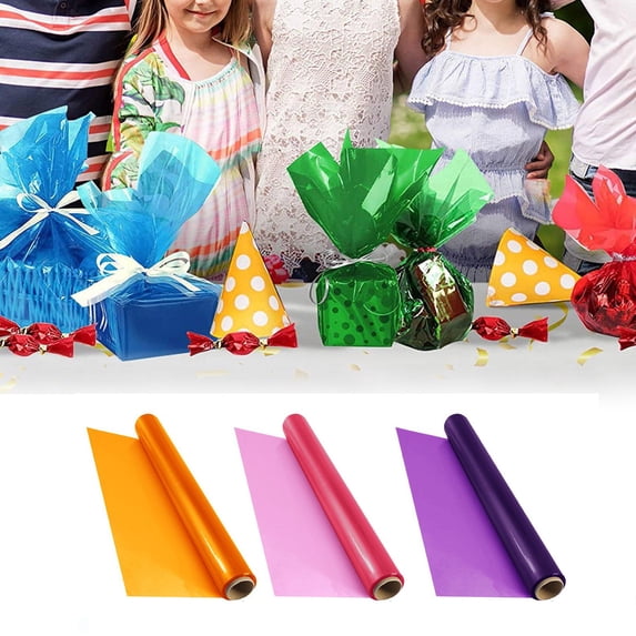 Transparent Gift Wrapping Paper Roll, Shiny Party Favor Gift Wrapping, Christmas Gift Decor Paper, Clear Festive Crafts & Baskets Paper, Ideal for Birthday Party Presents & Holiday Gift Wrapping