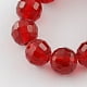 Transparent Glass Bead Strands Faceted(96 Facets) Round Red 8mm Hole: 1mm 72pcs/strand 21.8 inch