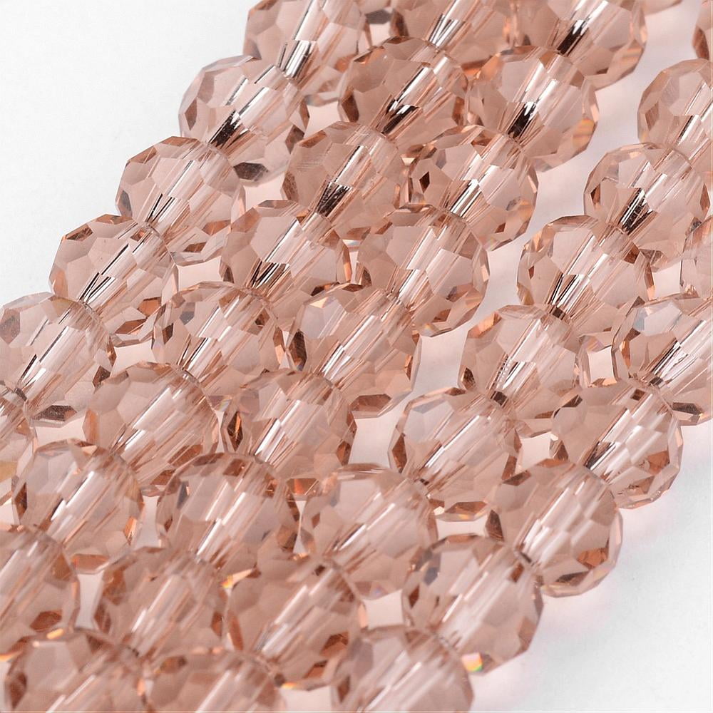 Transparent Glass Bead Strands Imitate Austrian Crystal Faceted(32 Facets) Round Moccasin 8mm Hole: 1mm about 65~67pcs/strand 49~50cm