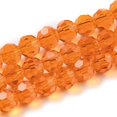 thumbnail image 1 of Transparent Glass Beads Faceted(32 Facets) Round Dark Orange 6mm Hole: 1mm about 98pcs/strand 20.47 inch(52cm), 1 of 5