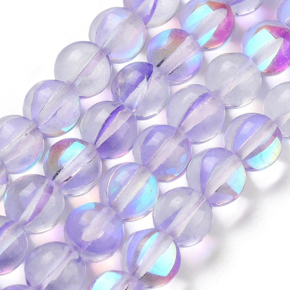 Transparent Glass Beads Round Glow in the Dark Beads Plum 8mm Hole: 1mm about 45pcs/strand 13.98''(35.5cm)