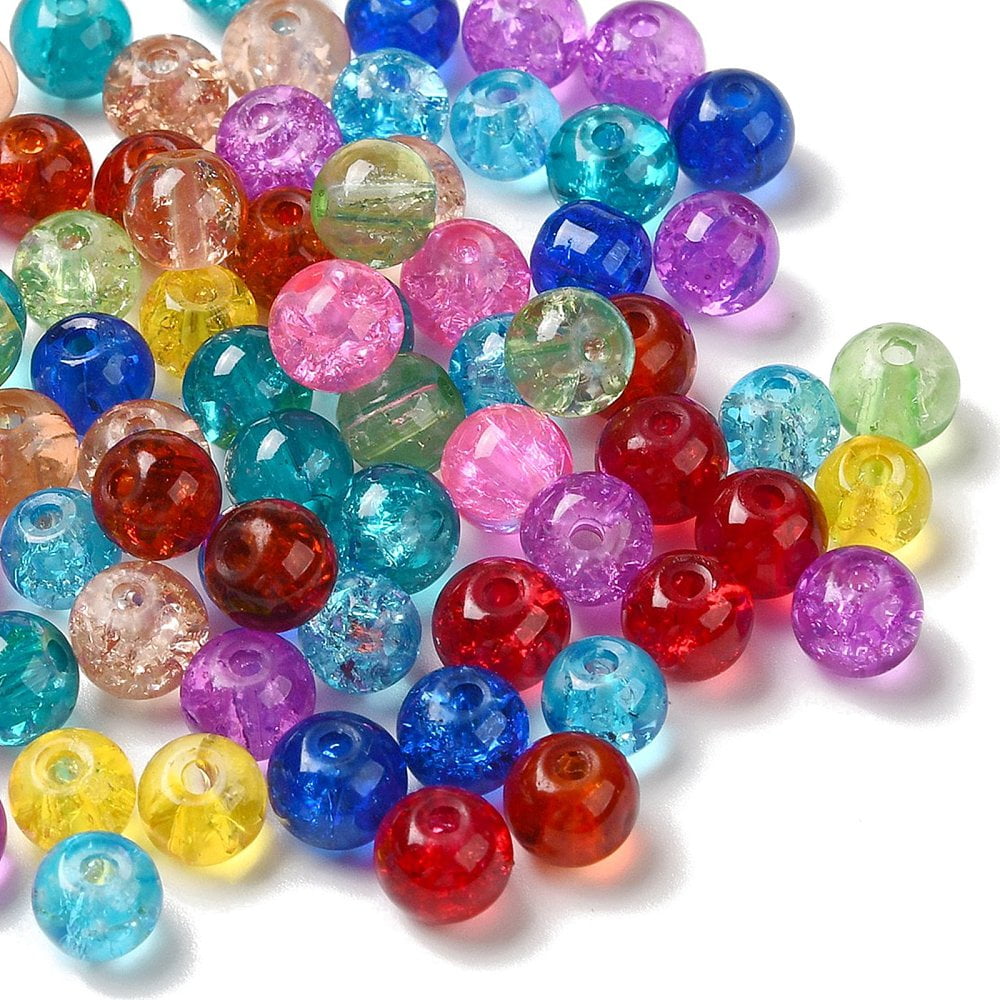 Transparent Glass Beads Round Mixed Color 6~7x6mm Hole: 1mm 1500pcs/500g