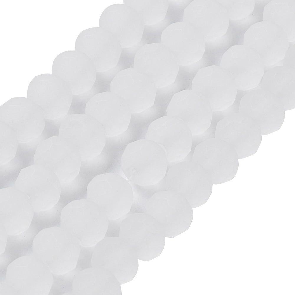Transparent Glass Beads Strands Faceted Frosted Rondelle WhiteSmoke 10mm Hole: 1mm about 63~65pcs/strand 49~50cm