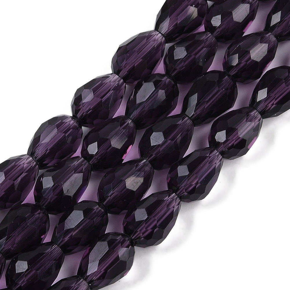 Transparent Glass Beads Strands Faceted Teardrop Indigo 15x10mm Hole: 1.6mm about 46~48pcs/strand 27.95 inch(71cm)