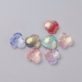 thumbnail image 1 of Transparent Glass Beads with Glitter Powder Dyed & Heated Flower Mixed Color 12x3.6mm Hole: 1mm, 1 of 3