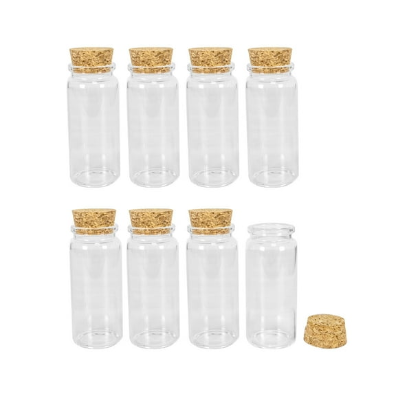 Transparent Glass Bottle with Cork 65ml Glass Jars with Cork for Wedding Small Wishing Bottles Pendant Bottle Wholesale 6pcs