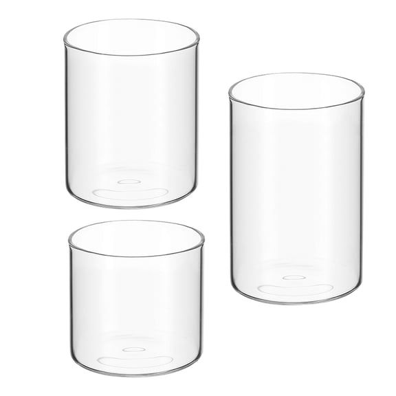 NIAIZEK Elegant Rustic Glass Candle Containers for Weddings and Home Gatherings 3Pcs