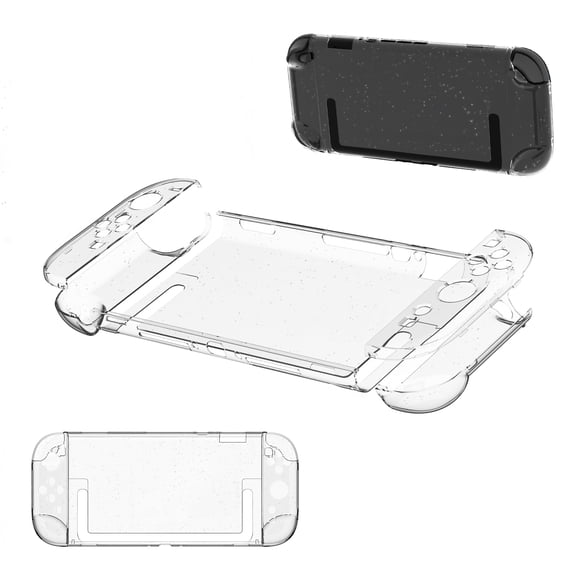 Transparent Glitter Dockable Hard PC Protective Case for Nintendo Switch 2 2025, Detachable Joy-Con Cover Shell