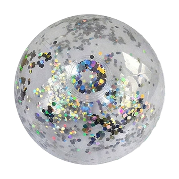 Transparent Glitter Inflatable Beach Ball PVC Sparkle Water Toy for Kids Adults Pool Party Beach Outdoor Summer Playing Games