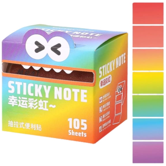 Transparent Glitter Sticky Notes Cartoon Monster Design Strong Adhesive No Residue Memo Sheets For Notebook Text Marking