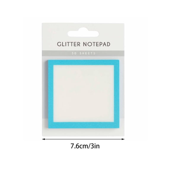 Transparent Glitter Sticky Notes, Cute Adhesive Memo Pads for Stationery