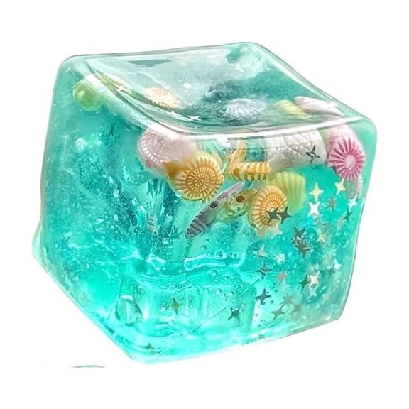 Transparent Glitter Stress Ball, Ocean Theme Sensory Relaxation Accessory, Soft Handheld Focus Enhancement Tool, Portable Anxiety Relief Companion, Decorative Fidget Activity Toy