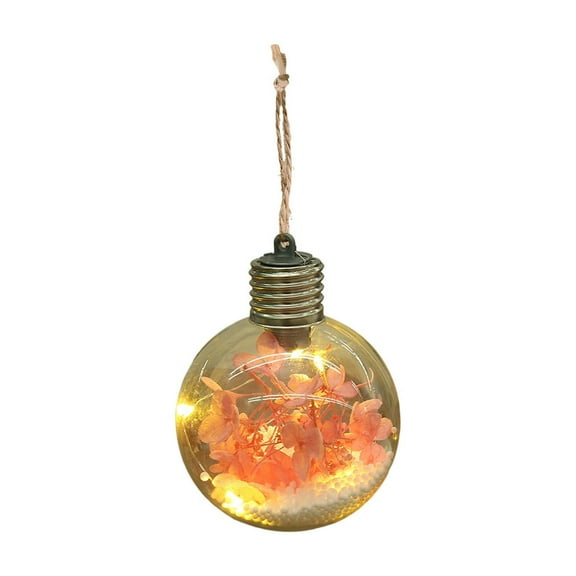 Transparent Glowing Hydrangea Glass Christmas Balls with Adjustable Light, Energy-saving Festive Ornament for Holiday Tree Decor, Easy Installation Indoor/Outdoor Use