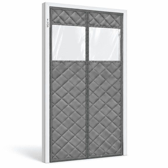 Transparent Gray Insulated Curtain Fits Door 36''x82'' Thermal Oxford Fabric