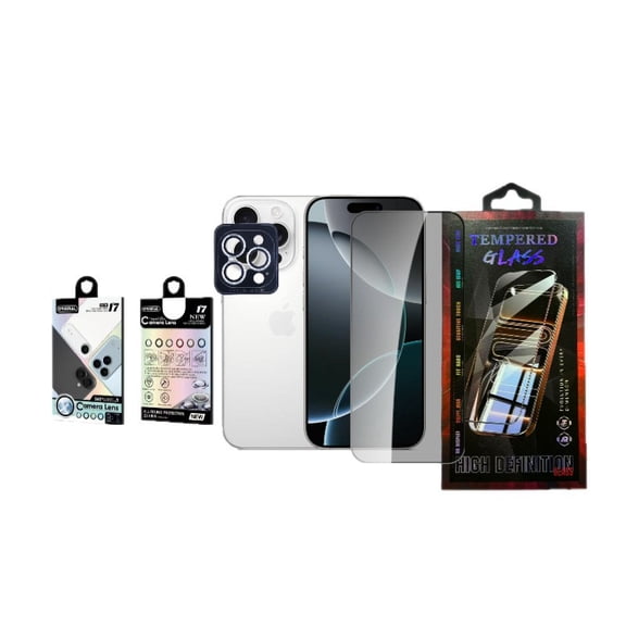 Transparent HD Tempered Glass Screen Protector + Bling Diamond Eagle Eye Lens Protector, Compatible with iPhone 16 Pro Max/16/15 Pro Max/15, Anti-Scratch, Fingerprint-Resistant, Camera Lens Full Cove