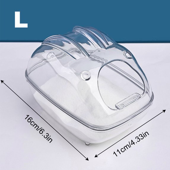 Transparent Hamster Bathroom Guinea Pig Hamster Sand Bath Mouse Box Hamster-L