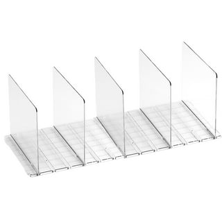 White acrylic purse dividers are placed in a shelf space providing  simplistic, chic and functional…