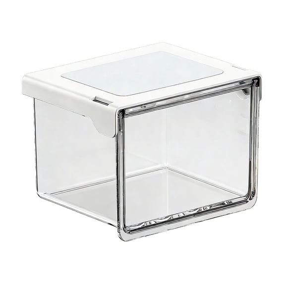 Transparent Hanging Storage Box, 3-Size Plastic Drawer with White Frame for Bathroom Sink Cabinet, Waterproof & Stackable Organizer for Vanity, Wardrobe