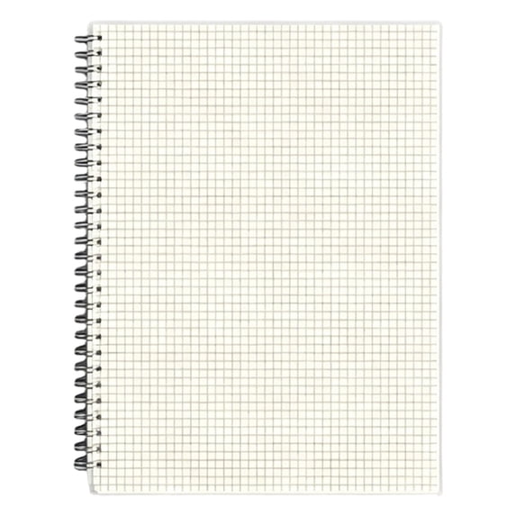 Transparent Hardcover Spiral Notebook, Quad Grid Inner Page Wirebound Journal, Thick Paper Notepad, Multipurpose Draft Planner for Math Calculation, Engineering Drafting and Daily Note Taking, A5