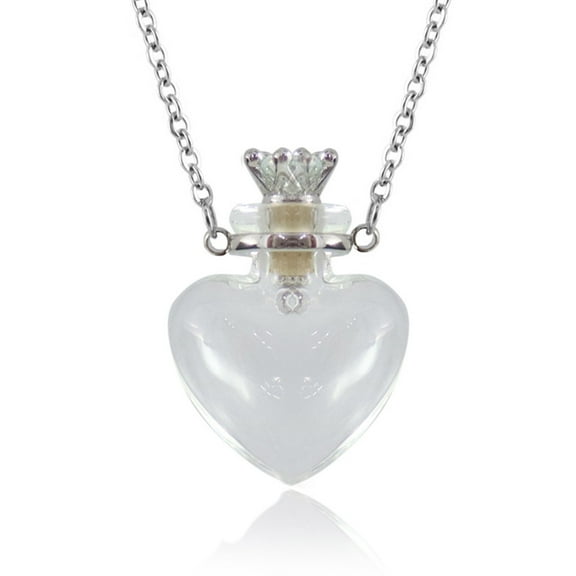 Transparent Heart Vial Bottle Necklaces for Steel Chain Make a for Wish Blood Vial Necklace Women Jewel