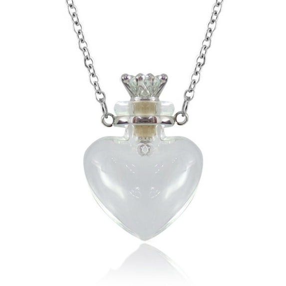 Transparent Heart Vial Bottle Necklaces for Steel Chain Make a for Wish Blood Vial Necklace Women Jewel