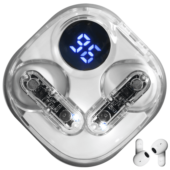 Transparent Hi-Fi Wireless Bluetooth Headset, White