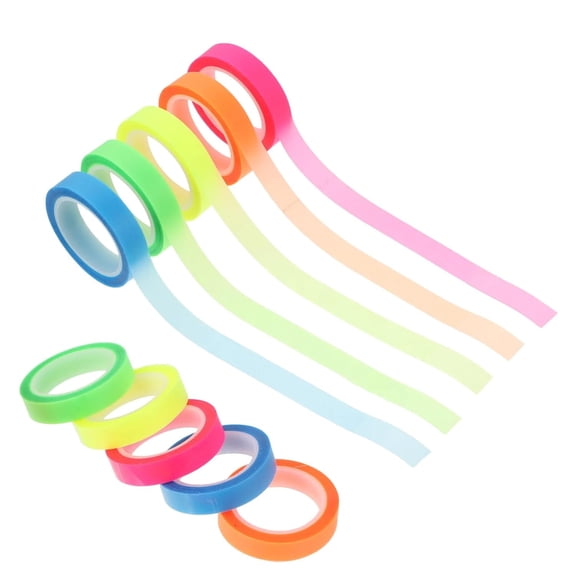 Transparent Highlighter Strips 10 Rolls, Highlighter Tape, Book Annotation Tabs 0.23inch*16ft, for Students, Teachers, Classroom, Home, Office Marking Books Reading