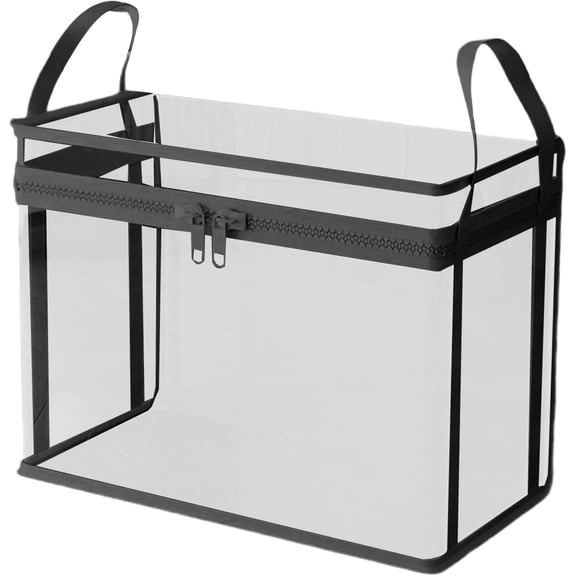Transparent Home Storage Bag With Handle, Dustproof Doll Storage Box, White 1 Pack For Living Room Game Room